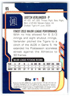 Justin Verlander 2014 Finest Series Mint Card #85

