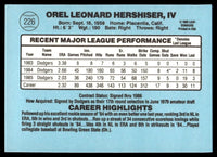 Orel Hershiser 1986 Donruss Series Mint Card #226
