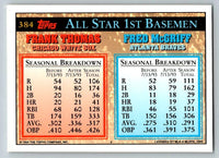 Frank Thomas/Fred McGriff 1994 Topps Series Mint Card #384
