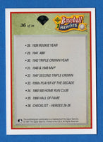 Ted Williams 1991 Upper Deck Baseball Heroes Series Mint Card #36
