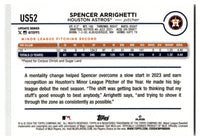 Spencer Arrighetti 2024 Topps Update Rainbow Foil Card #US52
