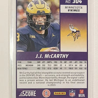 J.J. McCarthy 2024 Panini Score Series Mint Rookie Card #304