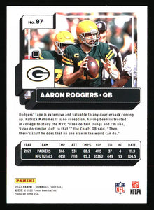 Aaron Rodgers 2022 Donruss Series Mint Card #97