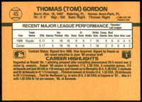 Tom Gordon 1989 Donruss Series Mint Rookie Card #45
