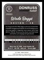 Wade Boggs 2017 Donruss Series Mint Card #191
