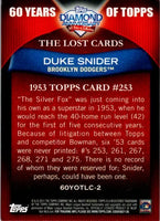 Duke Snider 2011 Topps 60 Years of Topps Series Mint Card #60YOTLC-2
