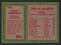 Dave Winfield 1985 Topps Series Mint Card #705

