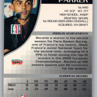 Tony Parker 2001 2002 Topps Pristine Series Mint Rookie Card #108