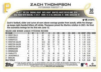 Zach Thompson 2022 Topps Chrome Pink Refractor Series Mint Card #30
