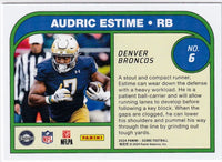 Audric Estime 2024 Panini Score Protential Series Mint Rookie Card #6
