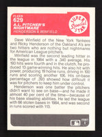 Rickey Henderson / Dave Winfield 1985 Fleer Pitcher's Nightmare Series Mint Card #629
