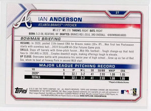 Ian Anderson 2020 Bowman Series Mint Rookie Card #27