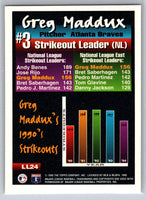 Greg Maddux 1995 Topps League Leaders Series Mint Card #LL24
