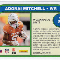 Adonai Mitchell 2024 Panini Score Protential Series Mint Rookie Card #25