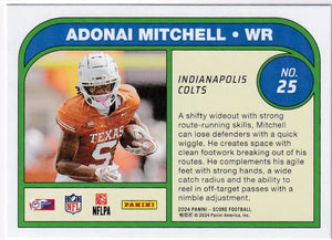 Adonai Mitchell 2024 Panini Score Protential Series Mint Rookie Card #25