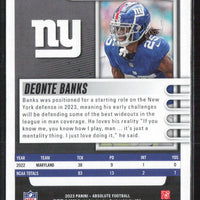 Deonte Banks 2023 Panini Absolute Series Mint Rookie Card #156