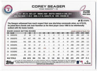 Corey Seager 2022 Topps Update Series Mint Card #US200
