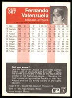 Fernando Valenzuela 1985 Fleer Series Mint Card #387
