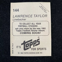 Lawrence Taylor 1982 Topps Sticker Gold All-Pro Mint Rookie Card #144