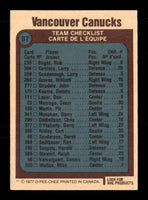 Vancouver Canucks 1977 1978 O-Pee-Chee Team Card #87
