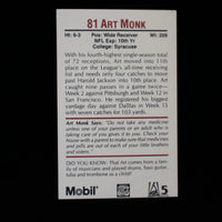Art Monk 1989 Mobil FOX 5 Police Series Mint Card
