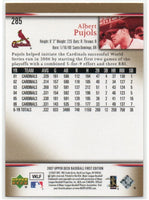 Albert Pujols 2007 Upper Deck First Edition Series Mint Card #285
