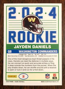 Jayden Daniels 2024 Panini Score 1989 Throwback Series Mint Rookie Card #2