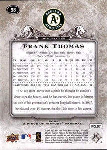 Frank Thomas 2008 UD A Piece of History Series Mint Card #98