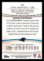 Cam Newton 2013 Topps Platinum Series Mint Card #62

