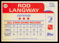 Rod Langway 1985 1986 Topps Sticker #10
