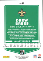 Drew Brees 2021 Panini Donruss Series Mint Card #93
