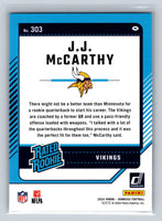 JJ McCarthy 2024 Donruss Rated Rookie Series Mint Card #303
