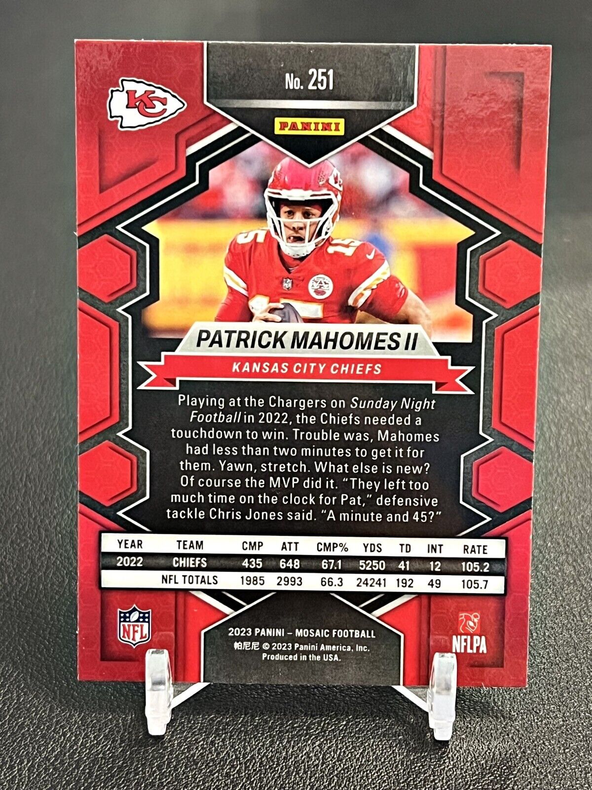 Patrick Mahomes II 2023 Mosaic National Pride Series Mint Card #251 ...