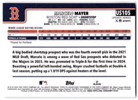 Marcelo Mayer 2025 Topps Update Series Mint Rookie Card #US105
