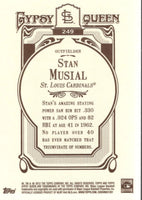 Stan Musial 2012 Topps Gypsy Queen Framed Gold Series Card #249
