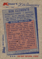 Bob Clemente 1982 Topps Kmart 20th Anniversary Series Mint Card #10

