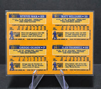 Sax, Olson, Williams, Trammell 1991 Topps Cracker Jack Panel Card
