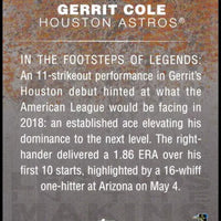 Gerrit Cole 2018 Topps Legends In the Making Series Card #LITM10