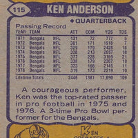 Ken Anderson 1979 Topps Series Mint Card #115