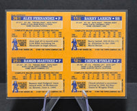 Larkin, Finley, Fernandez, Martinez 1991 Topps Cracker Jack Panel Card
