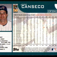 Jose Canseco 2001 Topps Series Mint Card  #636