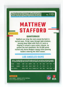 Matthew Stafford 2023 Panini Donruss Optic Series Mint Card #113