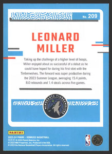 Leonard Miller 2023 2024 Donruss Rated Rookie Series Mint Card #209