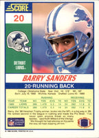 Barry Sanders 1990 Score Series Mint Card #20
