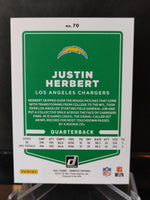 Justin Herbert 2021 Donruss No Helmet Photo Variation Series Mint Card #70

