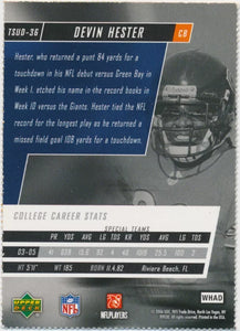 Devin Hester 2006 Upper Deck Tuff Stuff Series Mint Card #TSUD-36