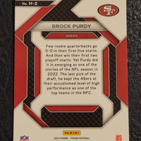 Brock Purdy 2023 Panini Prizm Emergent Series Mint Card #H-2