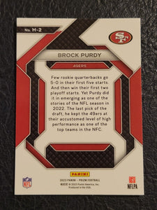 Brock Purdy 2023 Panini Prizm Emergent Series Mint Card #H-2