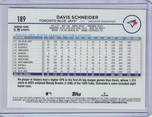 Davis Schneider 2024 Topps Mint Rookie Card #189