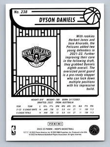 Dyson Daniels 2022 2023 Panini Hoops Basketball Series Mint Rookie Card #238